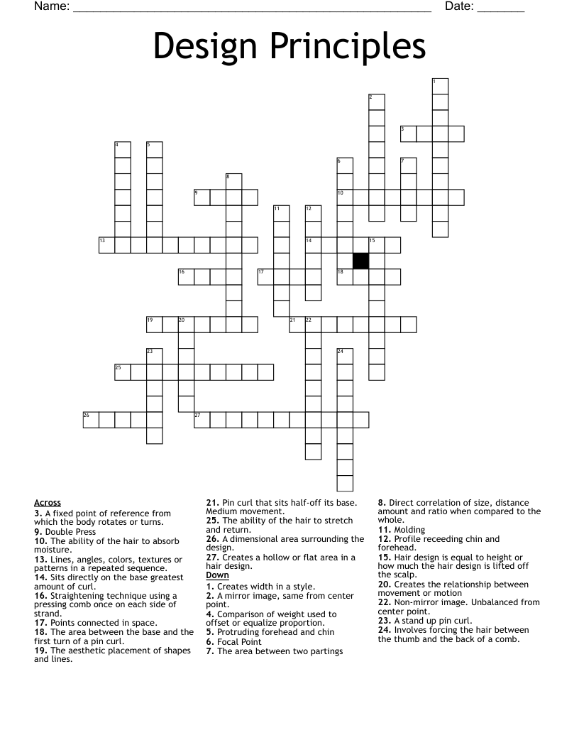 Design Principles Crossword WordMint