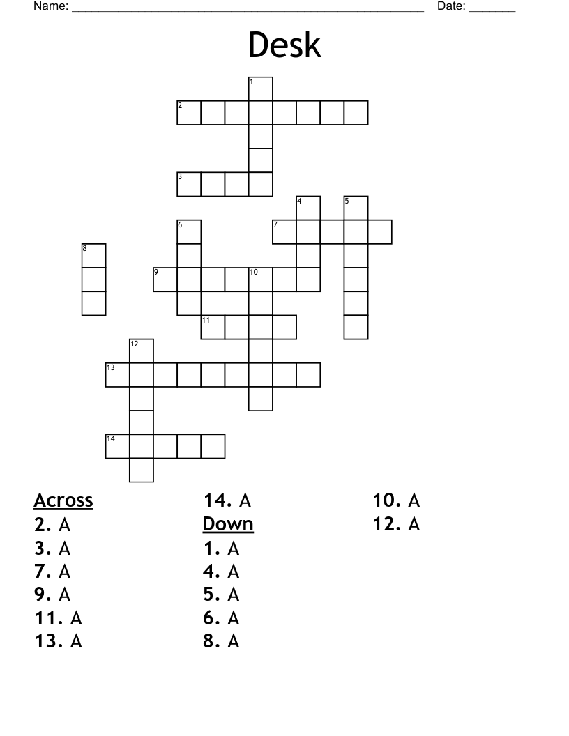 Desk Crossword WordMint