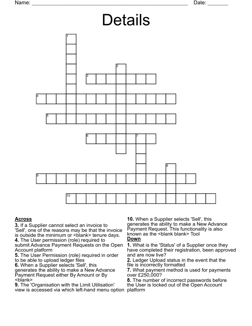 Details Crossword WordMint