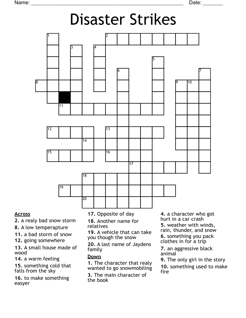 Disaster Strikes Crossword WordMint