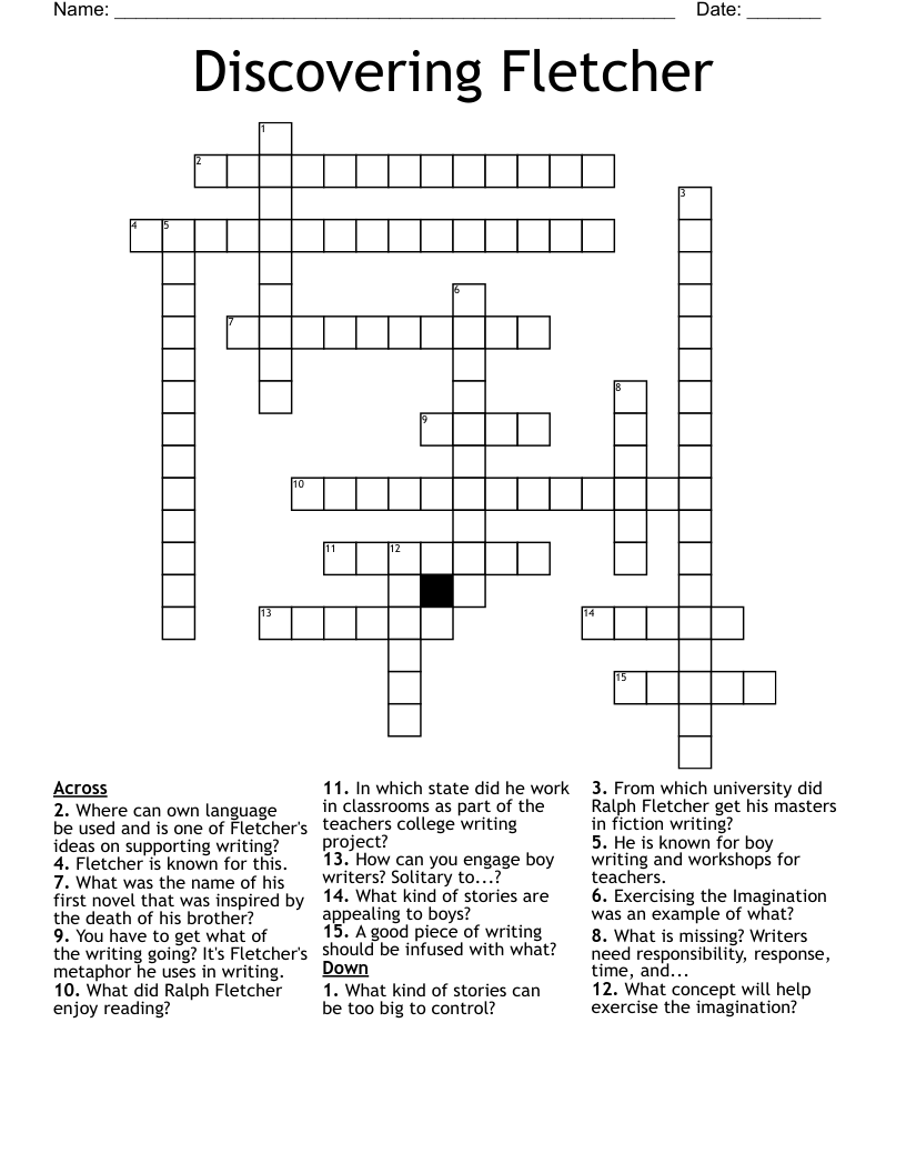 Discovering Fletcher Crossword WordMint