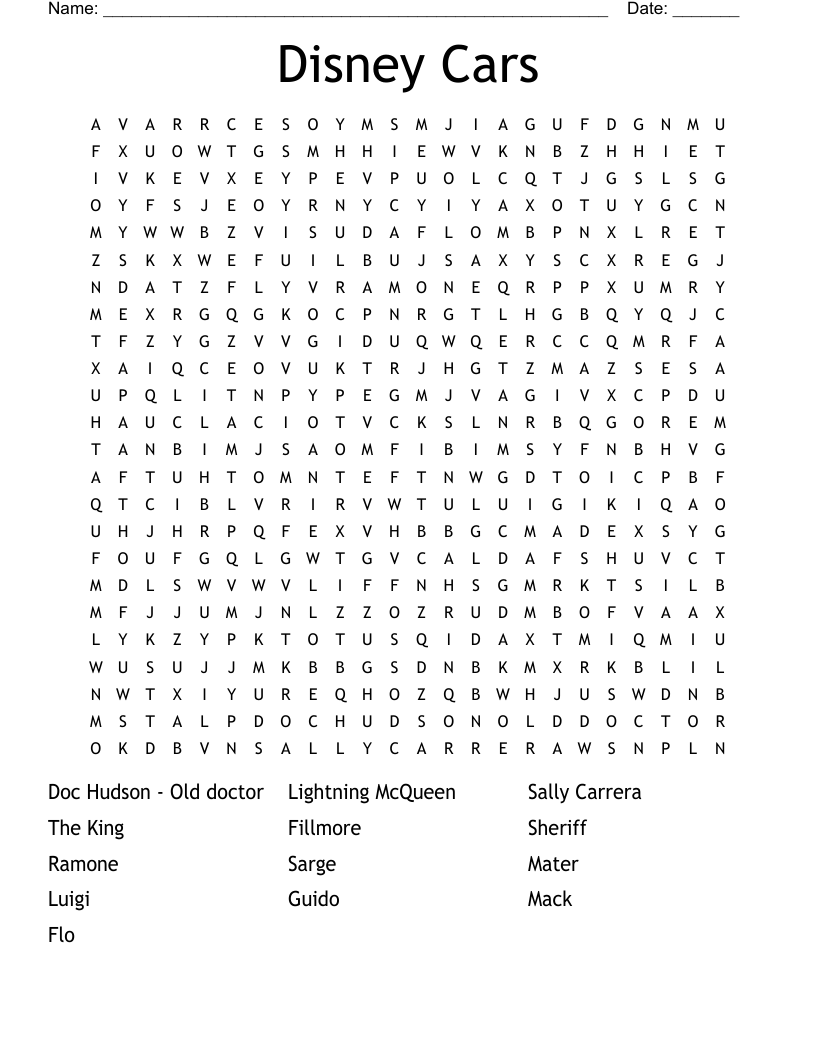 Disney Pixar Cars Free Printables Printable Word Searches The Best Porn site