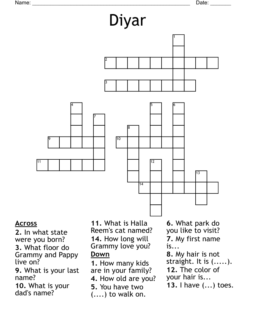 Diyar Crossword WordMint