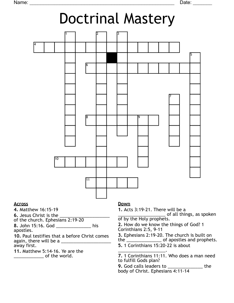 Doctrinal Mastery Crossword WordMint