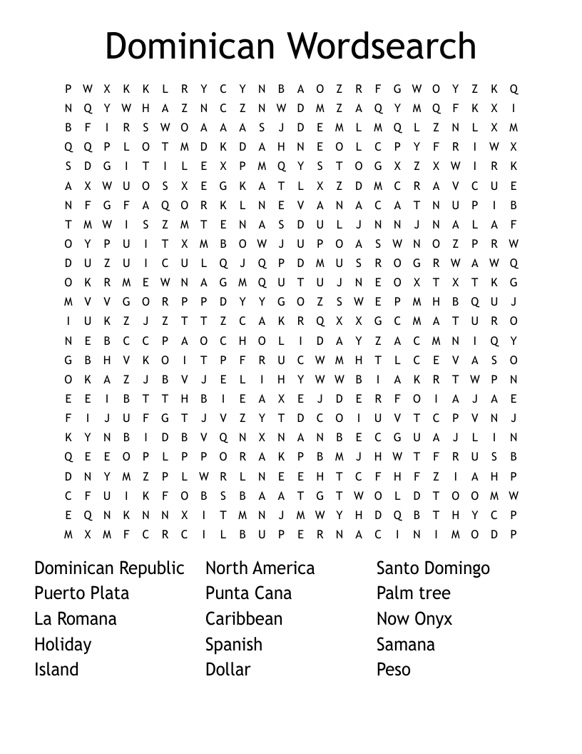Dominican Wordsearch WordMint