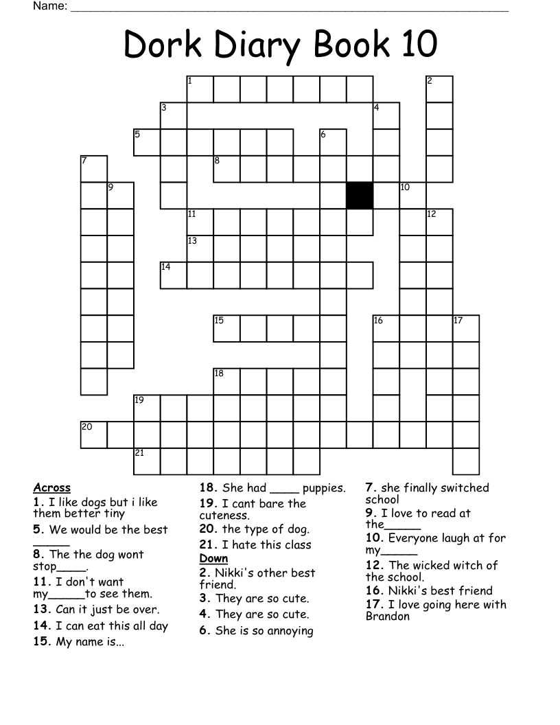 Similar to Dork Diaries Word Search WordMint