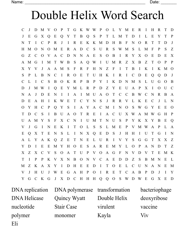 Double Helix Word Search WordMint