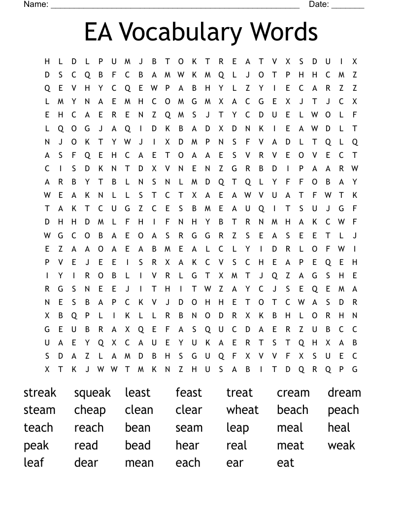 EA WORDS Word Search WordMint