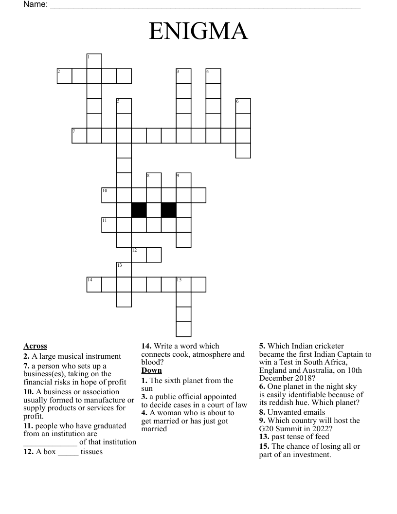 ENIGMA Crossword WordMint