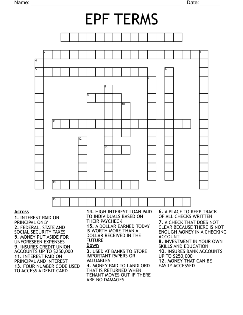 Retirement & Pension Crosswords, Word Searches, Bingo Cards WordMint