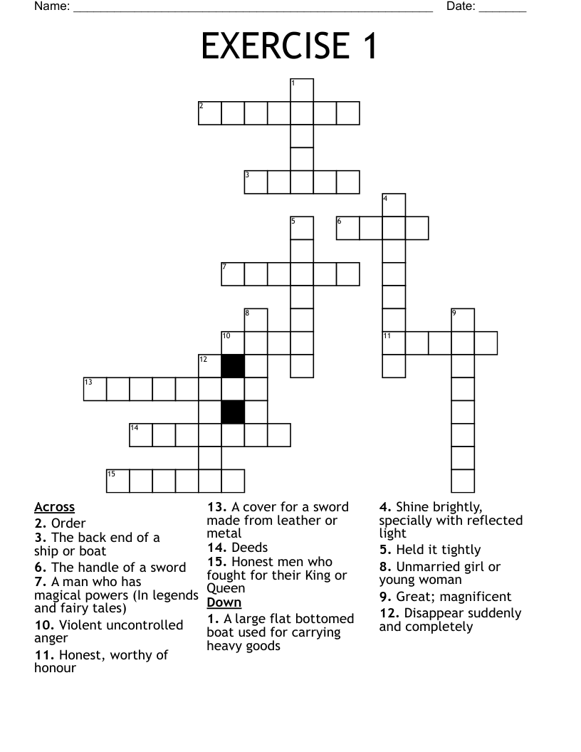 EXERCISE 1 Crossword WordMint
