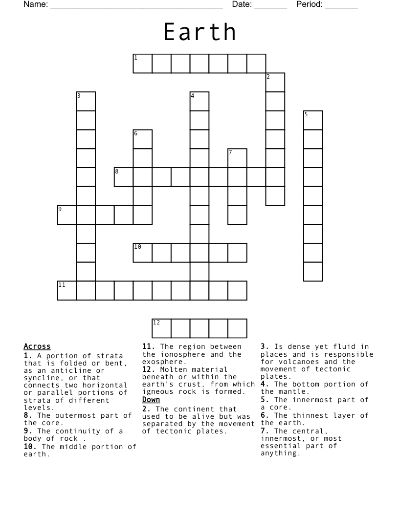 Earth Crossword WordMint