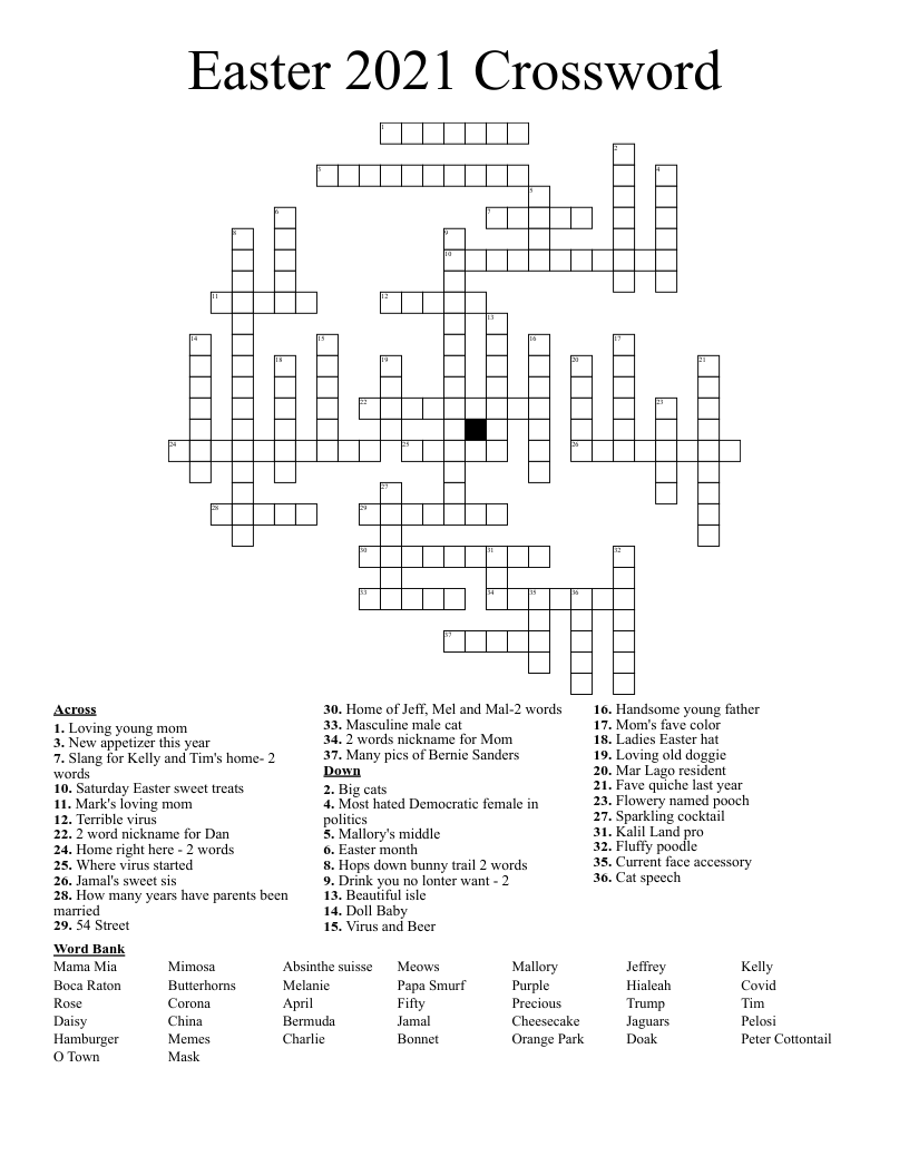 Easter 2021 Crossword WordMint