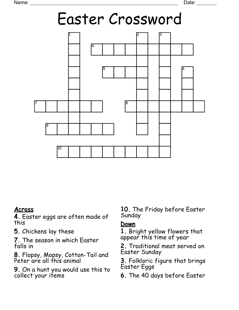 Easter Crossword WordMint
