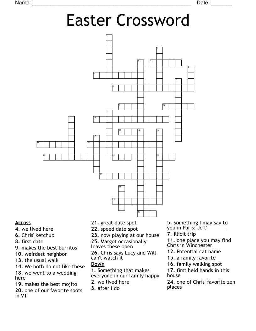 Easter Crossword WordMint