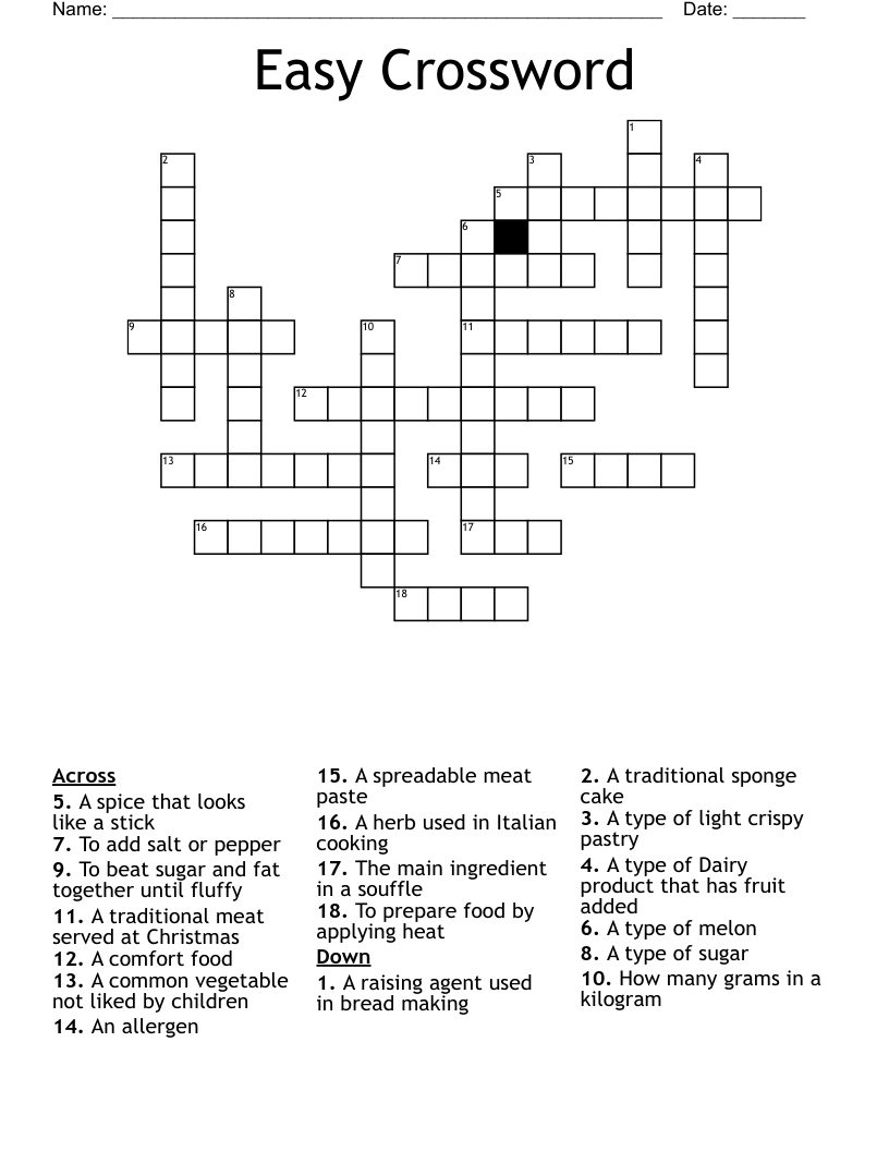 Nutrition & Hydration week Crossword WordMint