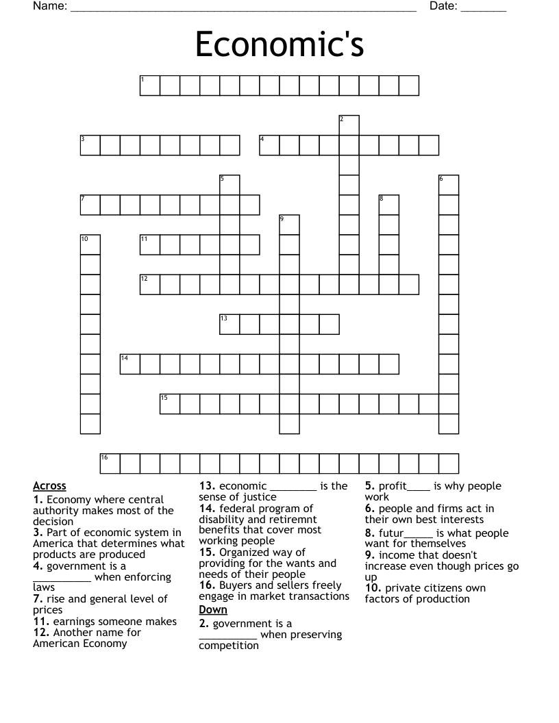 Economic's Crossword WordMint