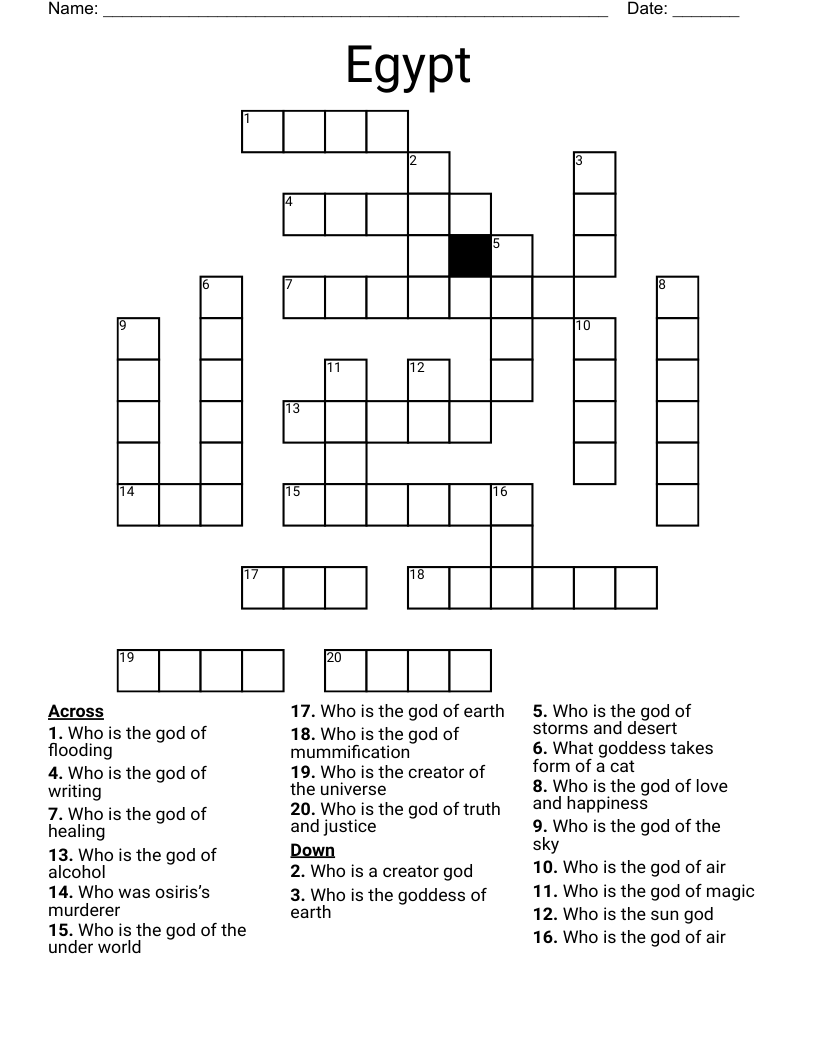 Egypt Crossword WordMint