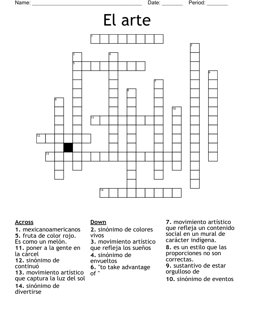 El arte Crossword WordMint