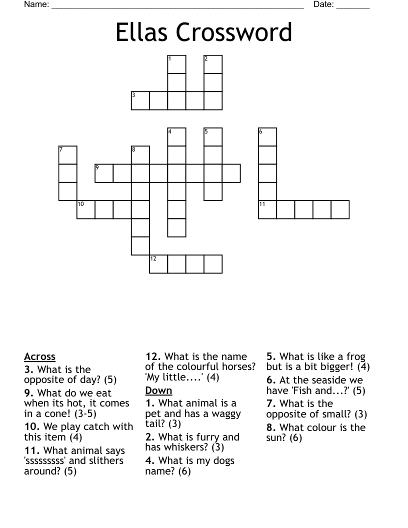 Ellas Crossword WordMint