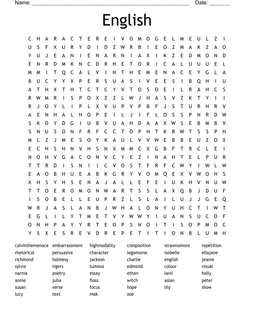 English Word Search - WordMint