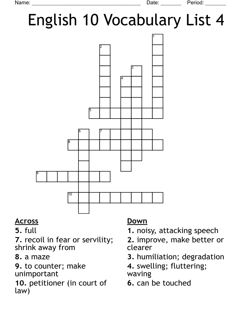 SAT vocabulary Crossword WordMint