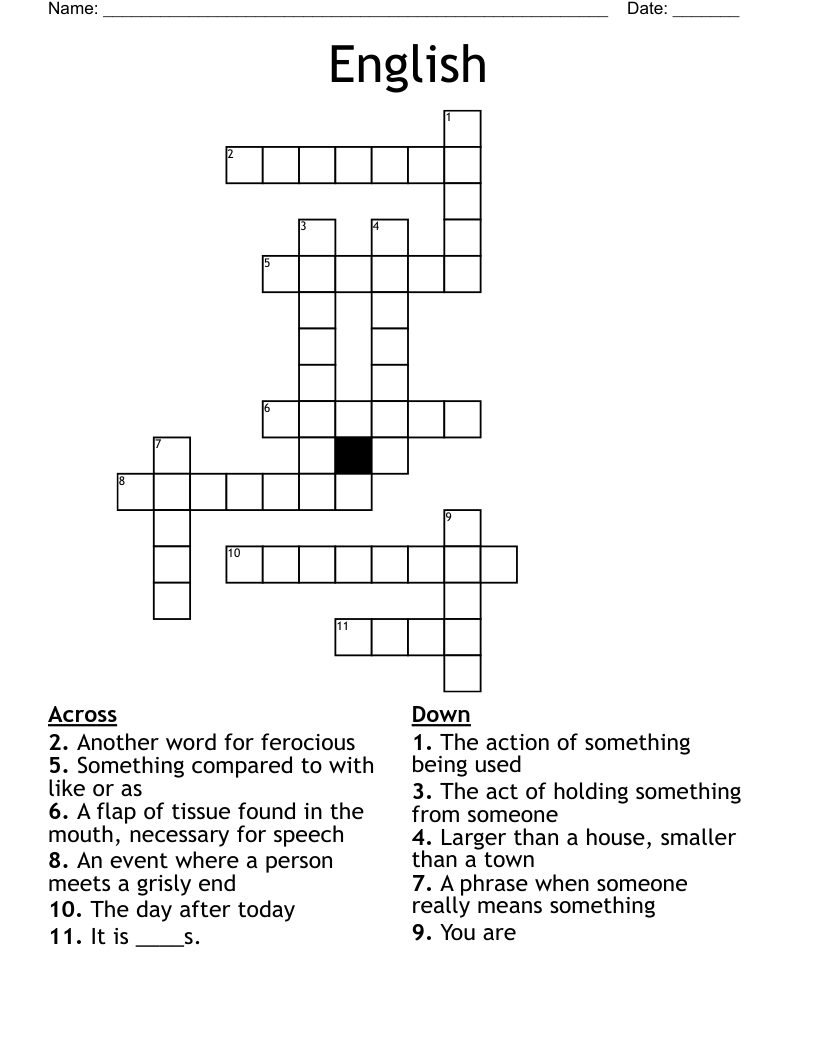 English Crossword WordMint