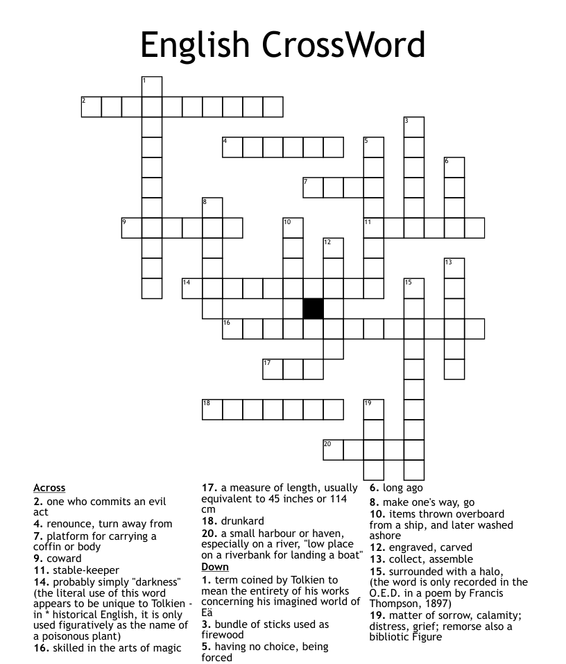 English CrossWord WordMint