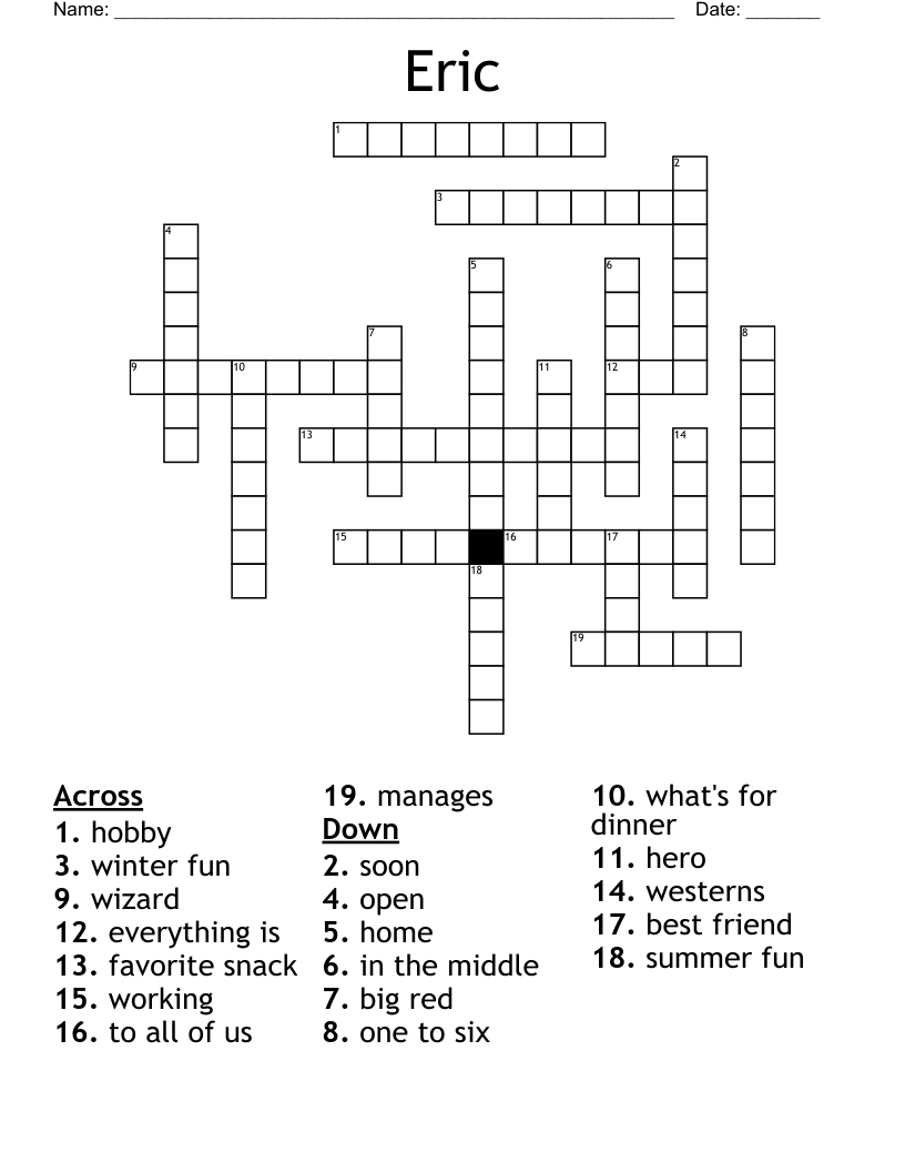 Eric Crossword WordMint