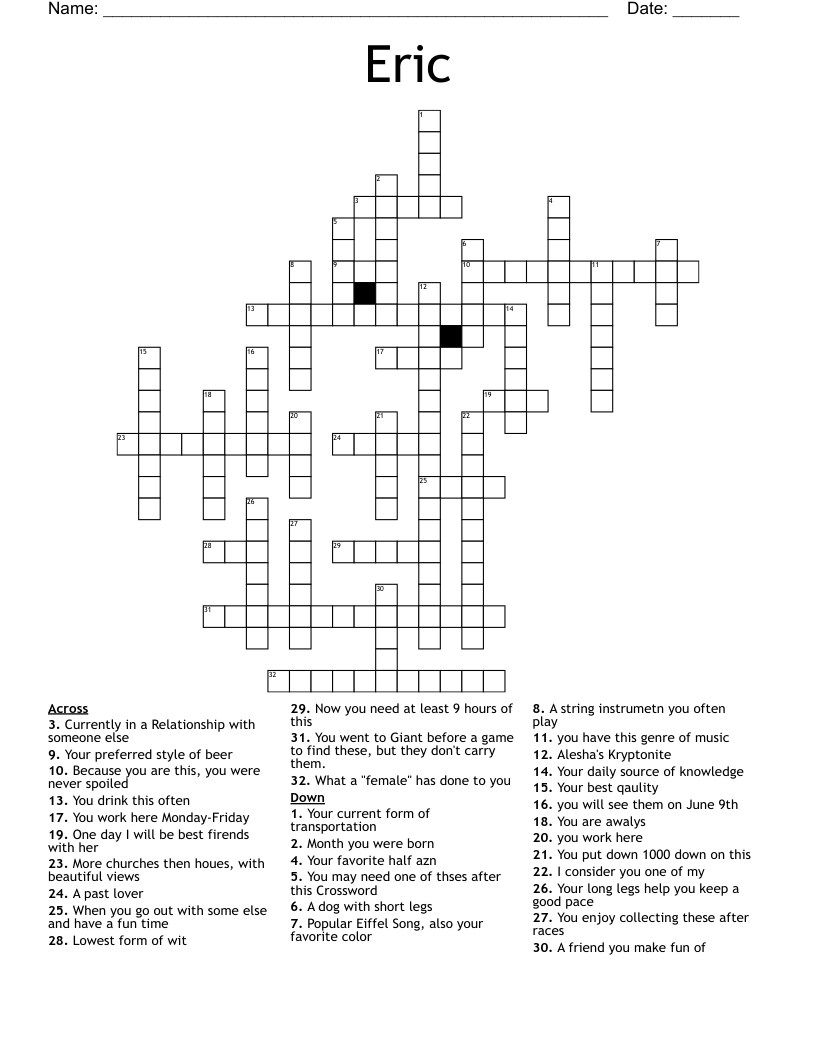 Eric Crossword WordMint