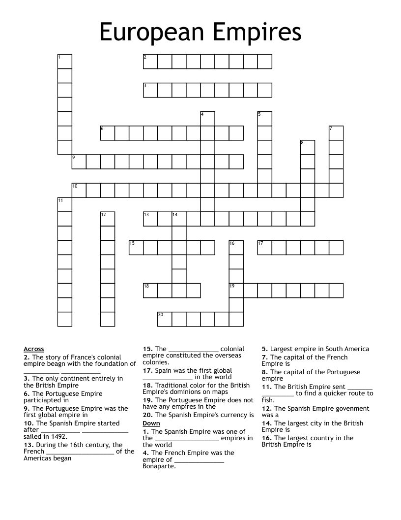 South America crossword puzzle WordMint