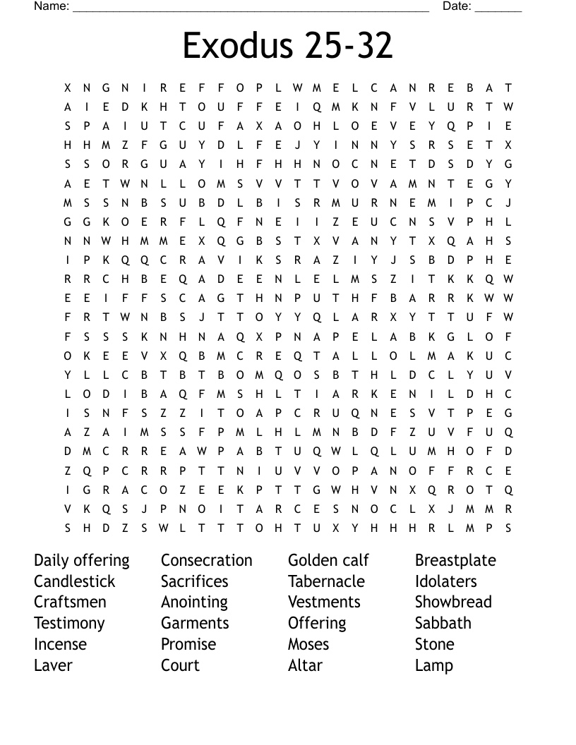 Tabernacle Word Search WordMint