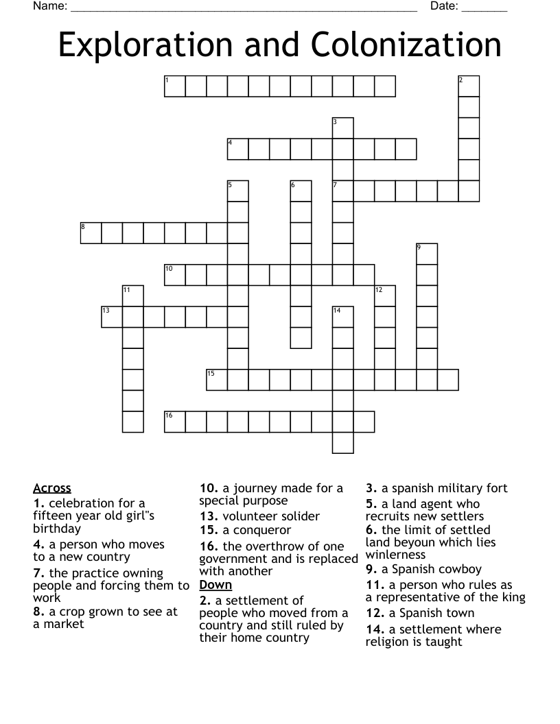 Ch. 4 Vocabulary Test Crossword WordMint