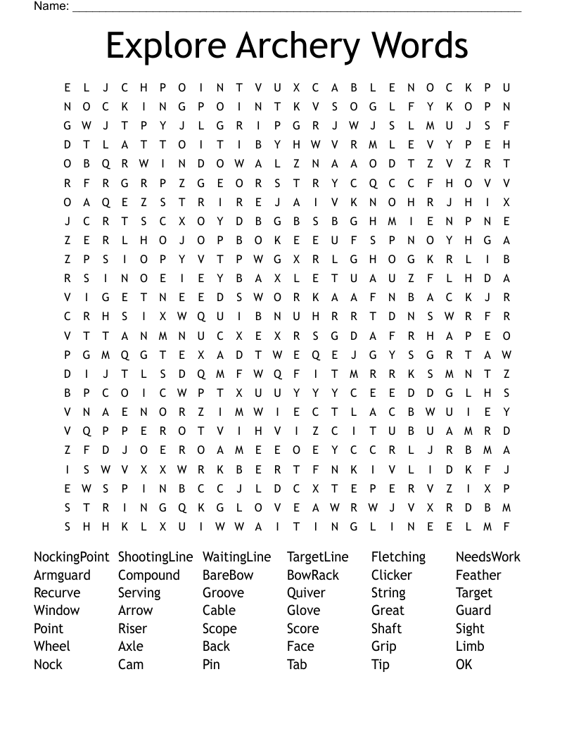 Archery Quiz Worksheet WordMint