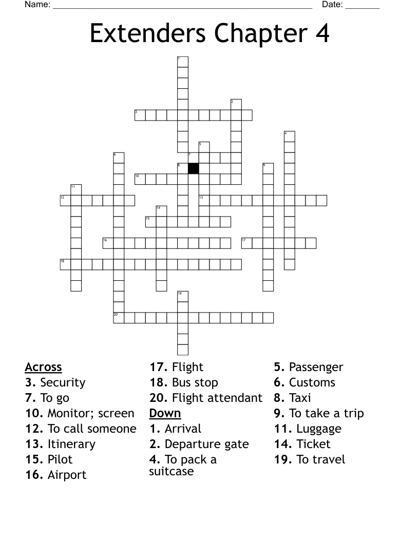 Extenders Chapter 4 Crossword WordMint