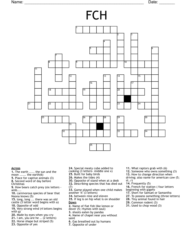FCH Crossword WordMint