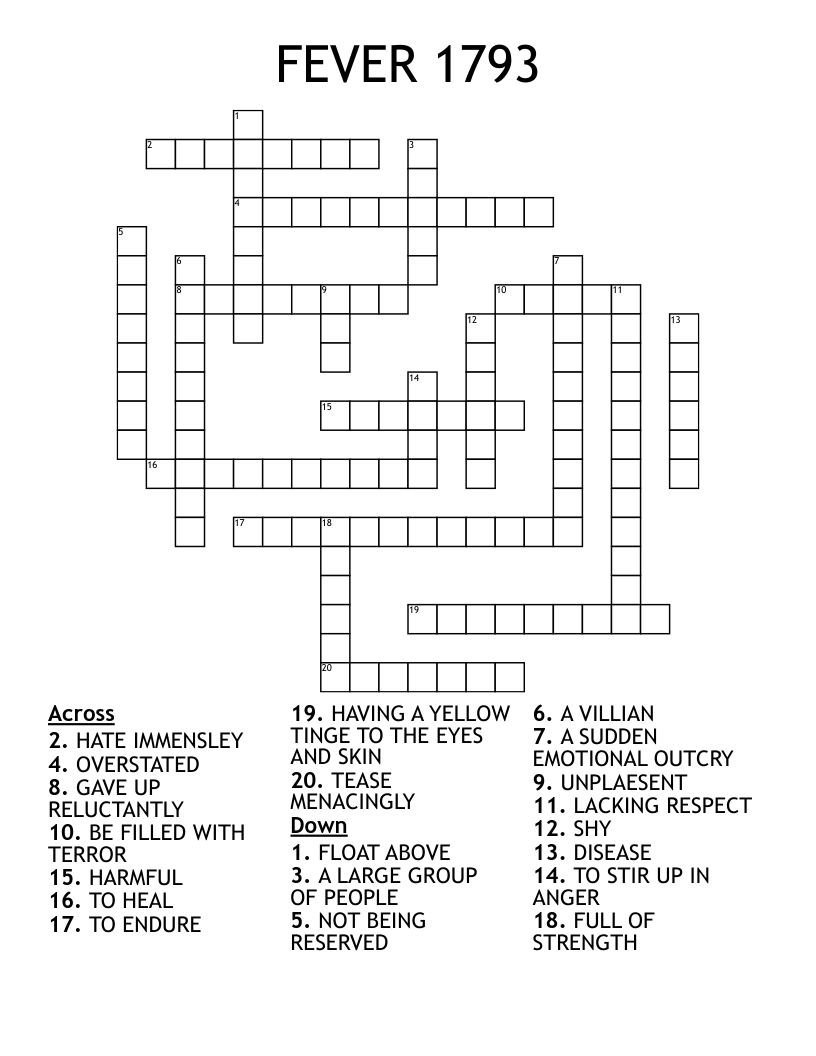 Fever 1793 Crossword WordMint