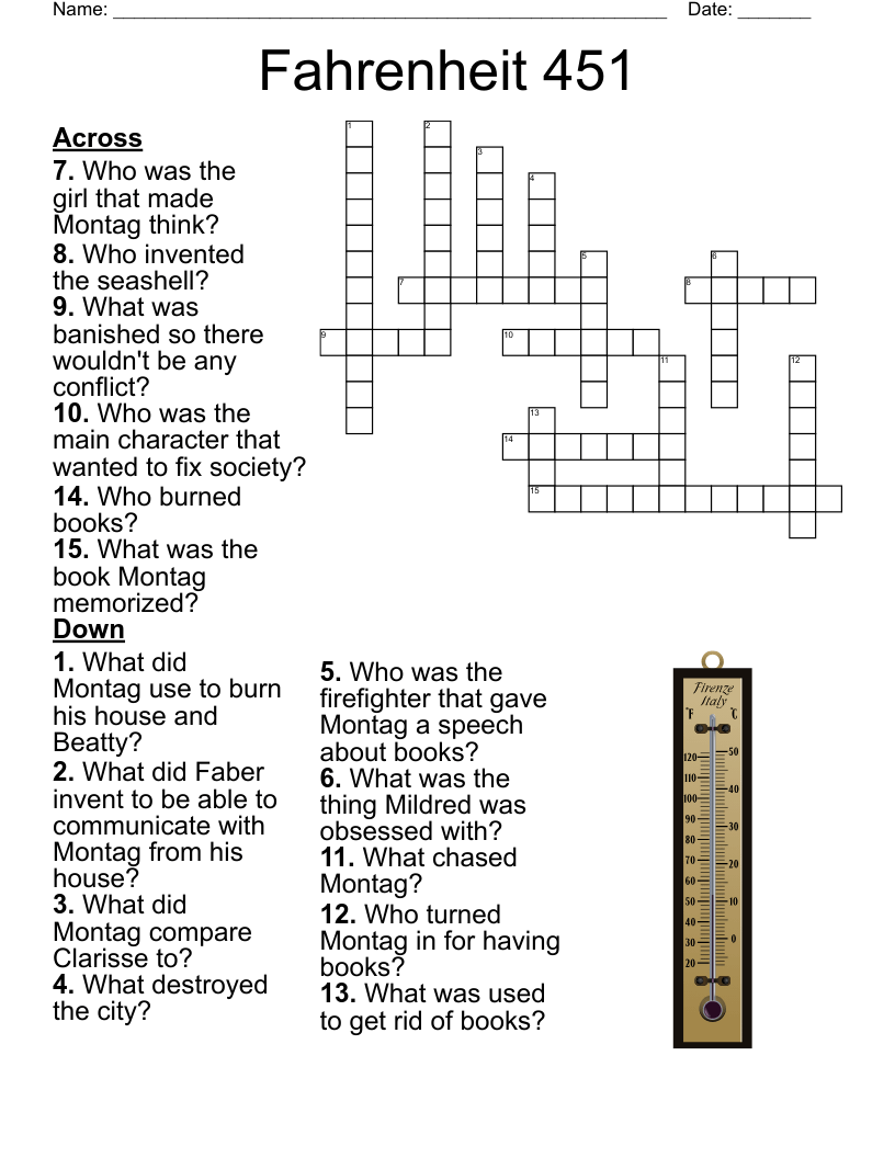 Fahrenheit 451 Part 3 Crossword WordMint