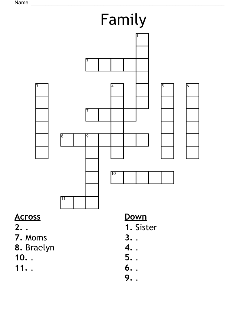 Family Crossword WordMint