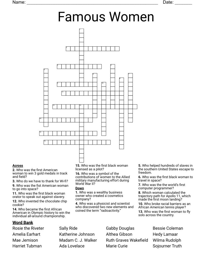 Women Scientists Word Search WordMint