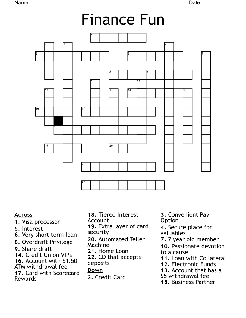 Banking Terms Word Search WordMint