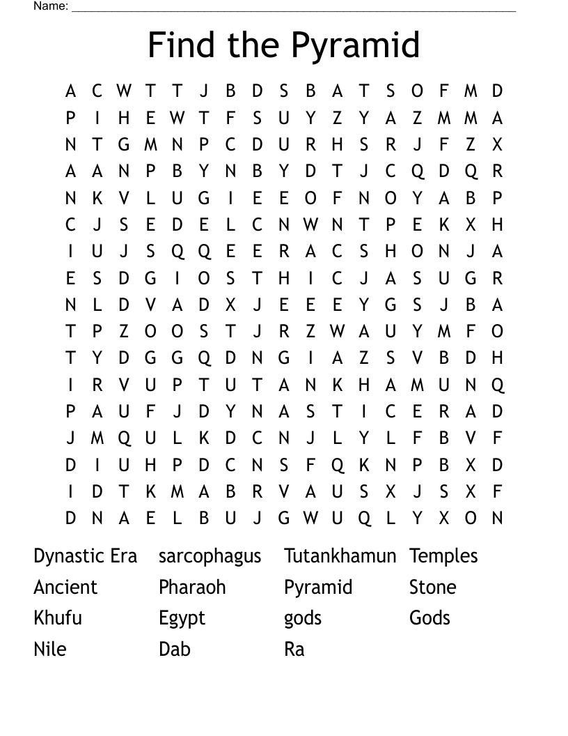 Find the Pyramid Word Search WordMint