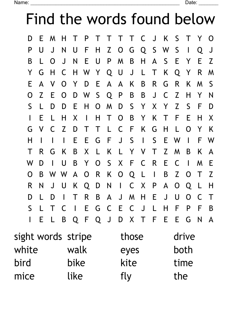 Find the words found below Word Search WordMint