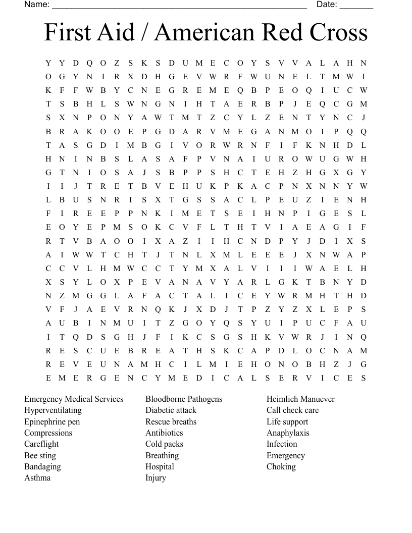 Similar to First Aid Word Search WordMint