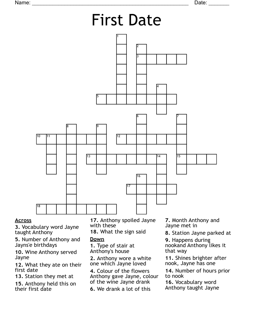 First Date Crossword - WordMint