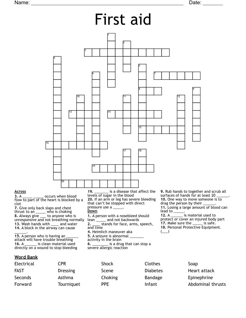 Health Crosswords, Word Searches, Bingo Cards WordMint