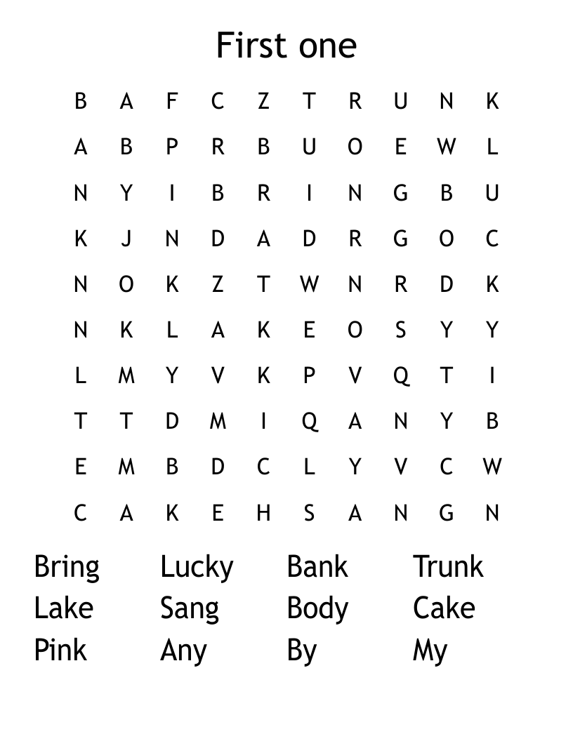 First one Word Search - WordMint