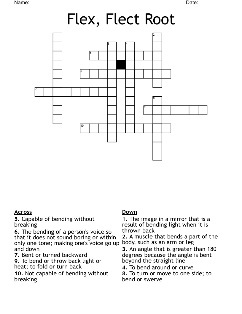 Flex, Flect Root Crossword WordMint