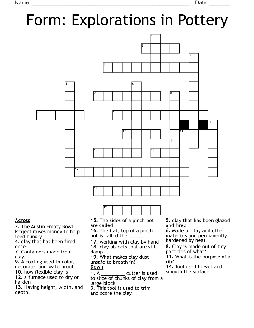 Pottery Word Search WordMint