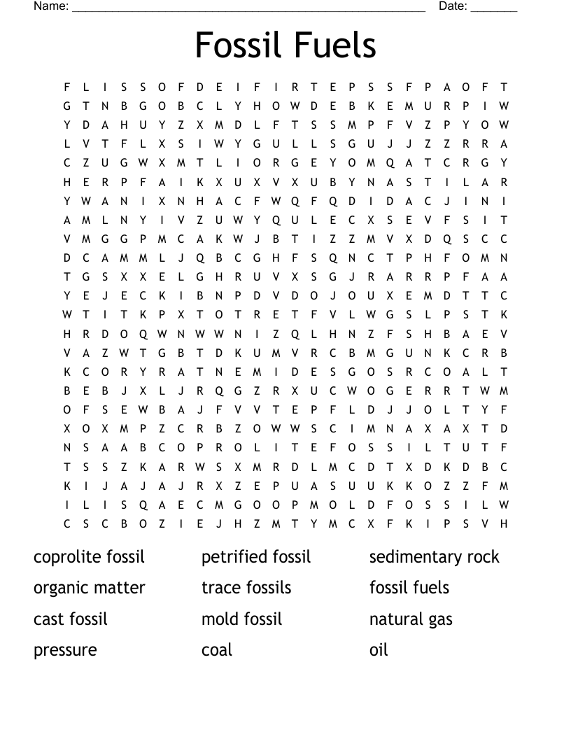 Similar to Fossil Word Search WordMint